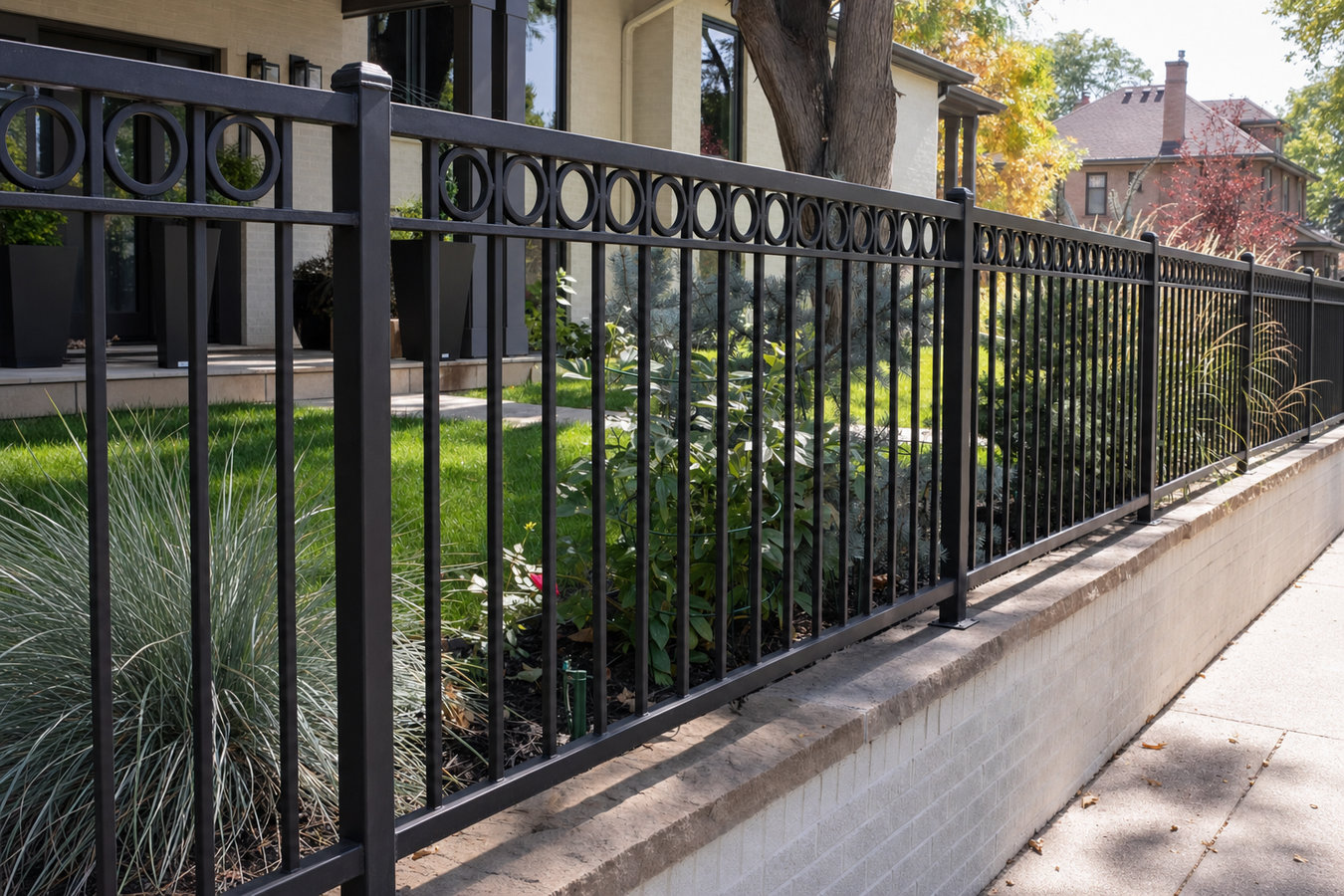 Ornamental iron fence installation